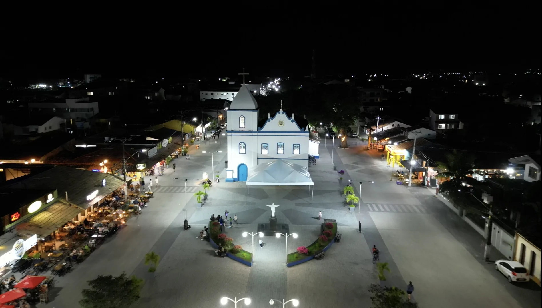 Centro histórico de Prado à noite